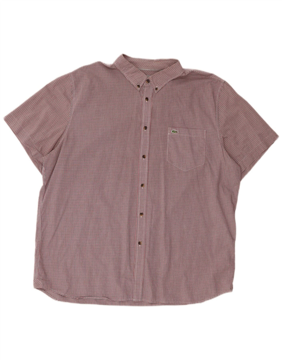 Ανδρικό κοντομάνικο πουκάμισο Lacoste κανονική εφαρμογή 2XL κόκκινο βαμβακερό Gingham