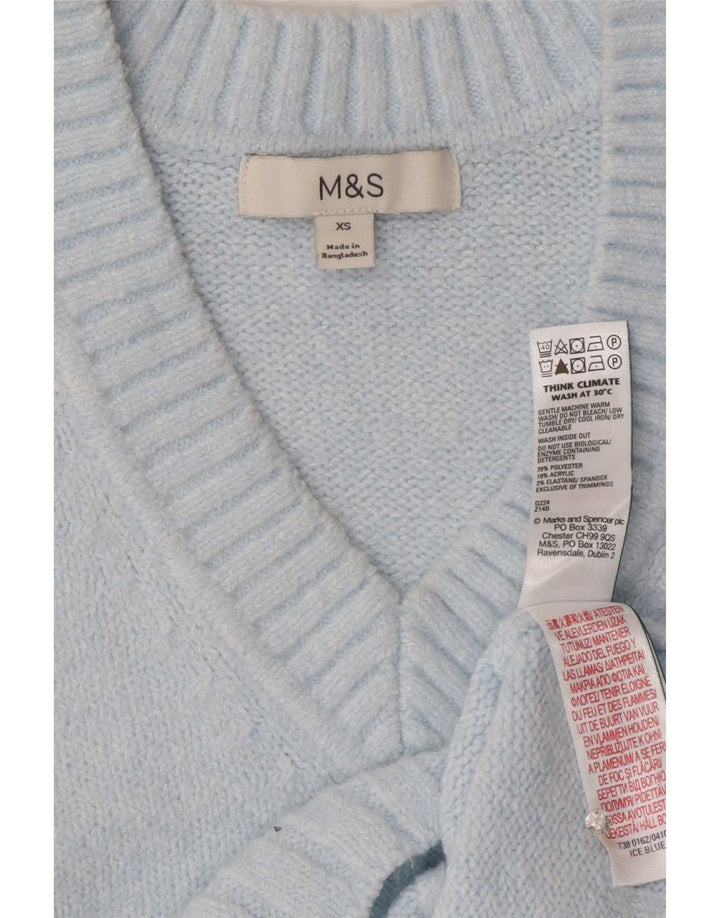 Marks & Spencer Γυναικείο πουλόβερ με λαιμόκοψη μεγάλου μεγέθους UK 6 XS μπλε
