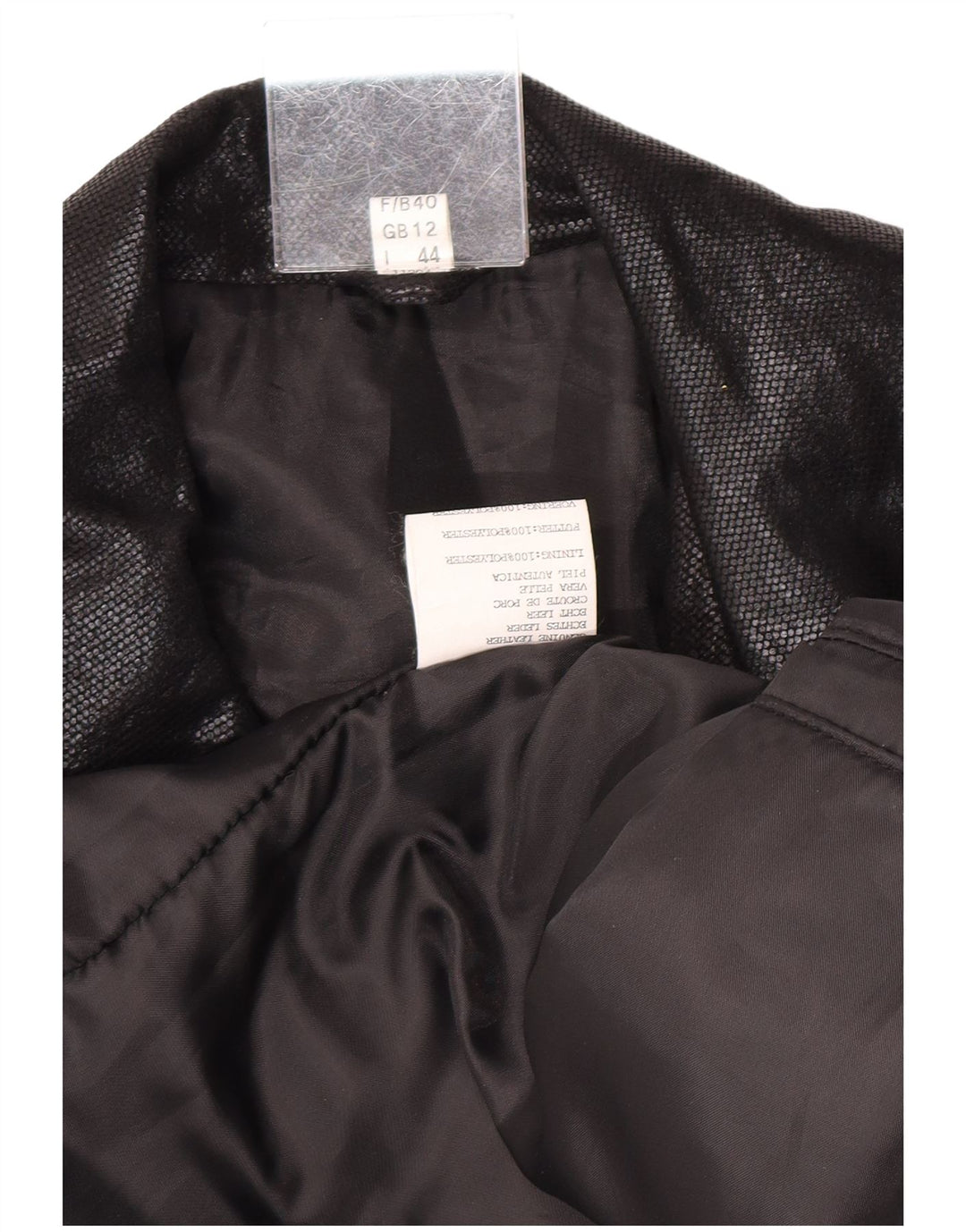 Vintage γυναικείο σουέτ πανωφόρι UK 12 Medium Blue Colourblock Δέρμα