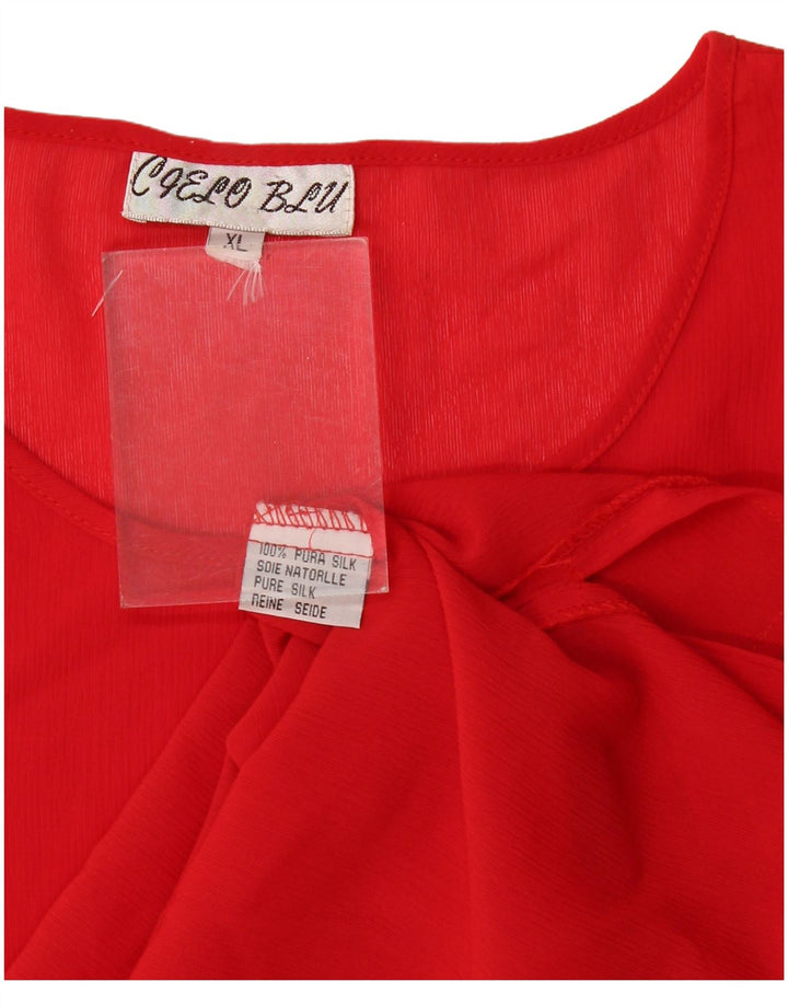 Vintage γυναικεία μπλούζα τοπ UK 18 XL Red Silk