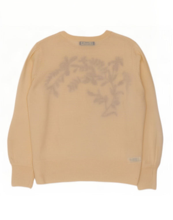 Marks & Spencer Γυναικείο πουλόβερ με λαιμόκαυστο UK 12 Medium Beige Floral