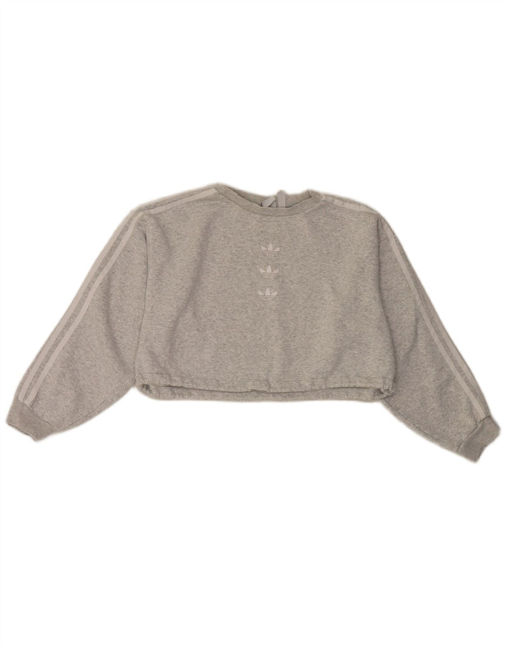 Γυναικεία φούτερ Adidas Crop Oversized Jumper UK 10 Small Grey Flecked