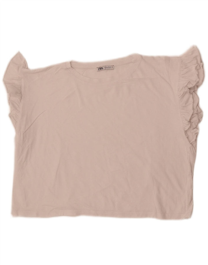 Zara Γυναικεία Μπλούζα Crop Top UK 16 Large White