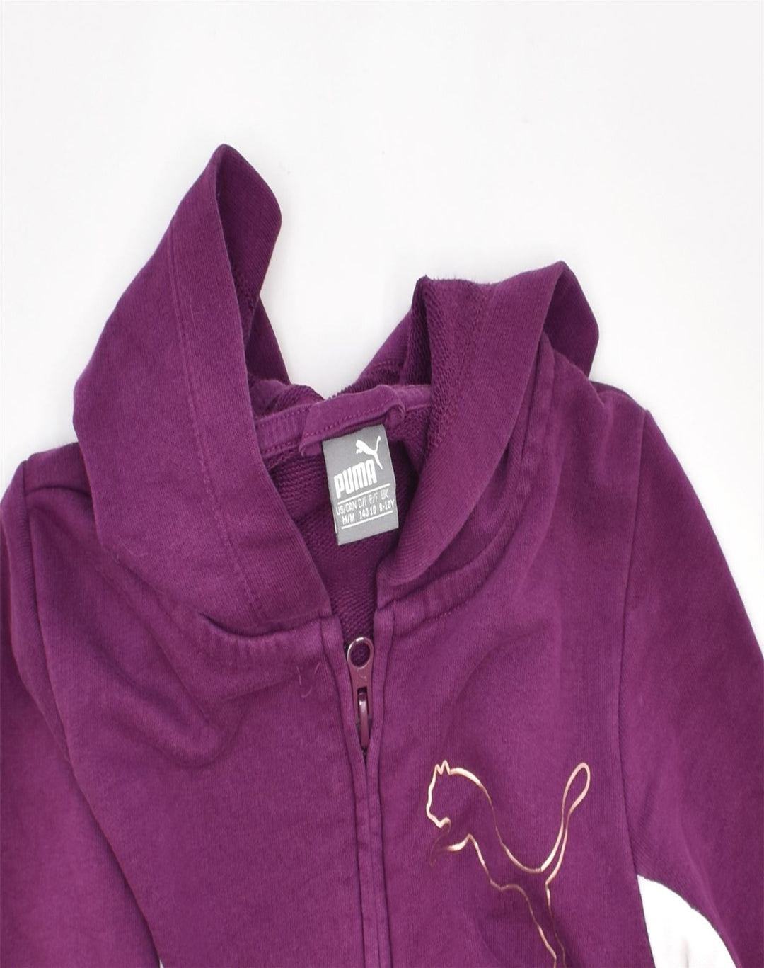 PUMA Boys Zip Hoodie Sweater 9-10 Years Purple Cotton | Vintage | Thrift | Second-Hand | Used Clothing | Messina Hembry 