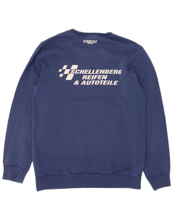 Ανδρικό γραφικό φούτερ Adidas Jumper Medium Navy Blue βαμβακερό
