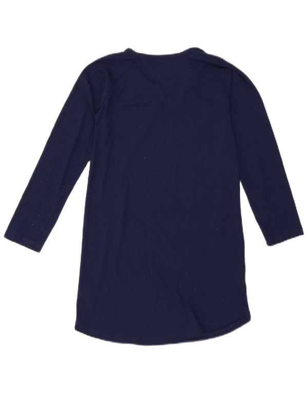 Gap Girls μακρυμάνικο μπλουζάκι φόρεμα 7-8 ετών Navy Blue Animal Print