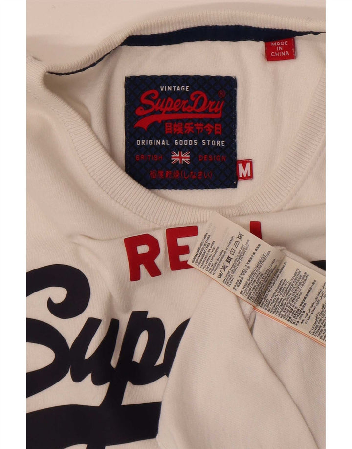 Ανδρικό T-Shirt κανονικό γραφικό Superdry, μεσαίο λευκό βαμβακερό