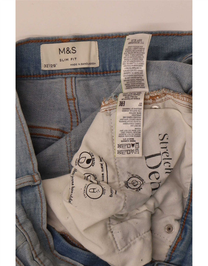 Ανδρικό Slim Jeans Marks & Spencer W32 L29 Blue Cotton