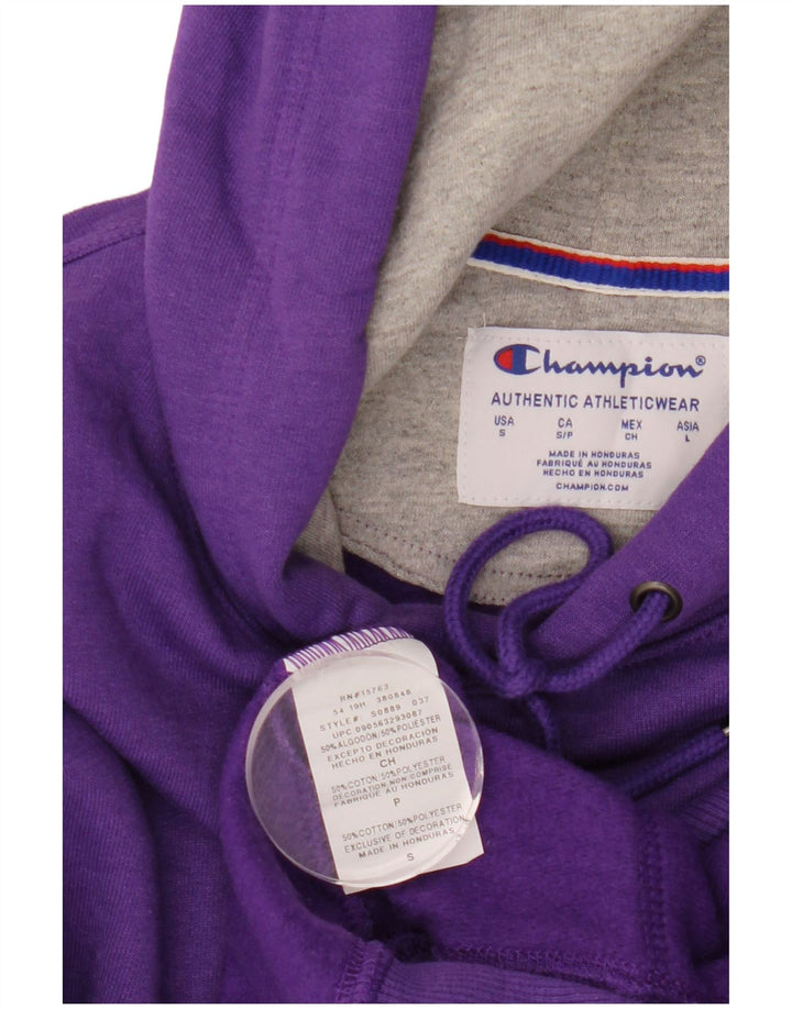 Champion Mens Hoodie Jumper Μικρό Μωβ Βαμβακερό