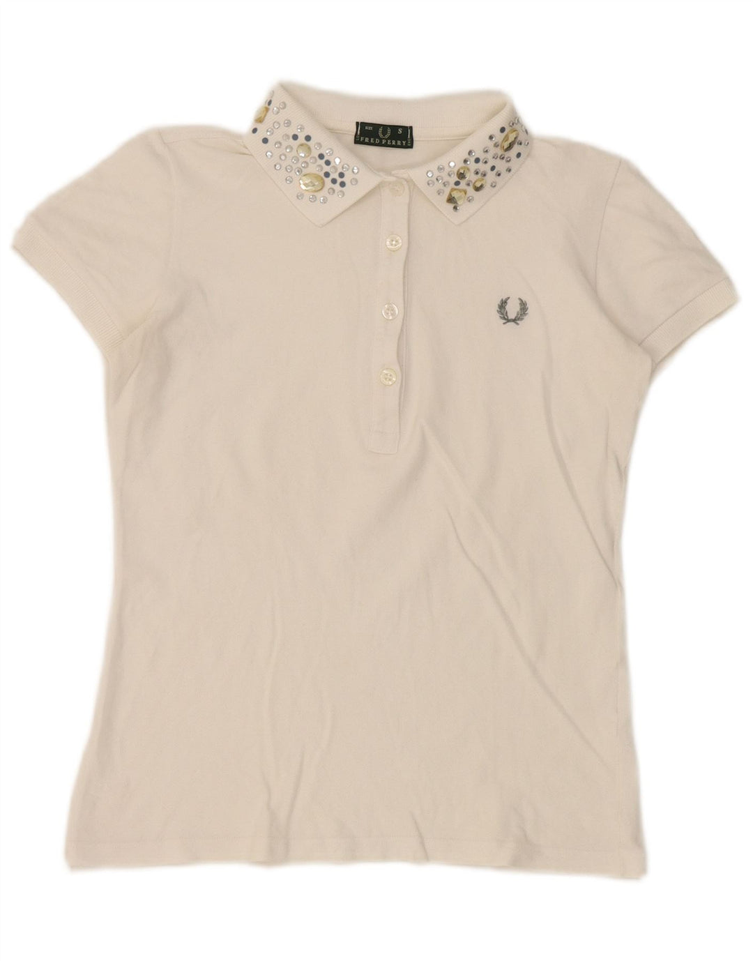 Fred Perry γυναικείο μπλουζάκι πόλο UK 10 Small White