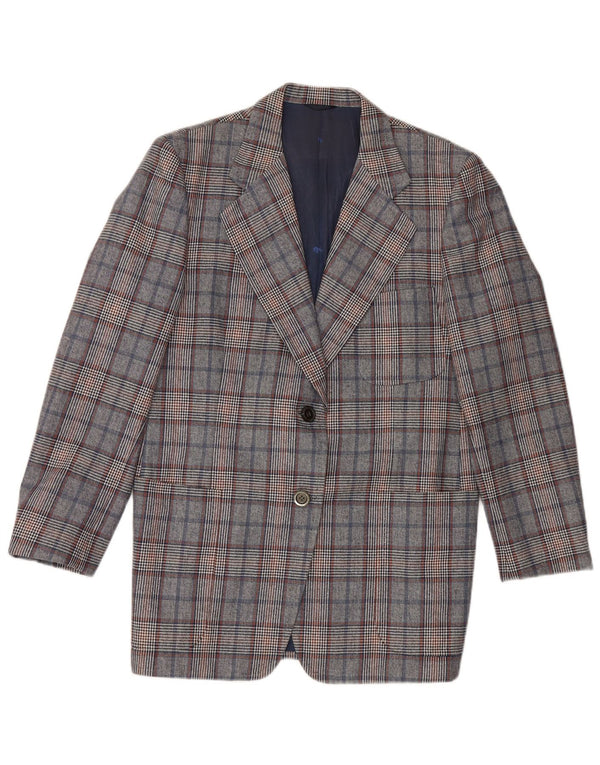Quantas Γυναικείο σακάκι Longline Blazer UK 14 Medium Blue Houndstooth
