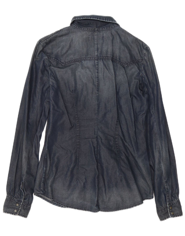 Diesel γυναικείο τζιν πουκάμισο UK 12 Medium Navy Blue βαμβακερό