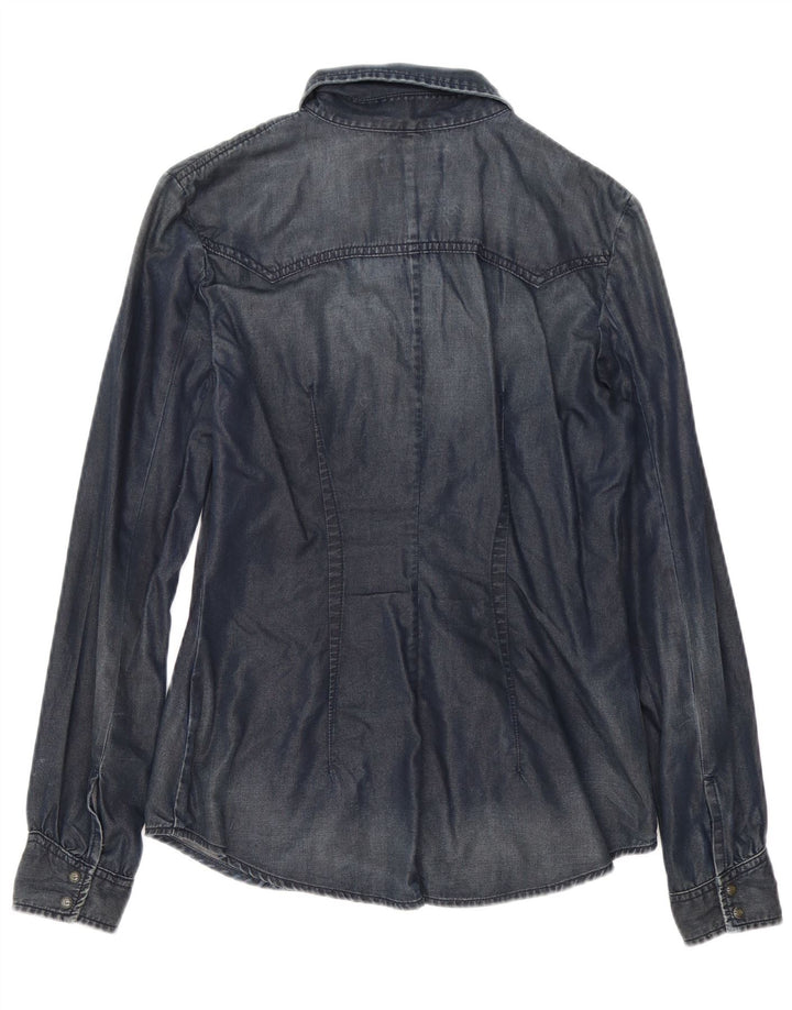 Diesel γυναικείο τζιν πουκάμισο UK 12 Medium Navy Blue βαμβακερό