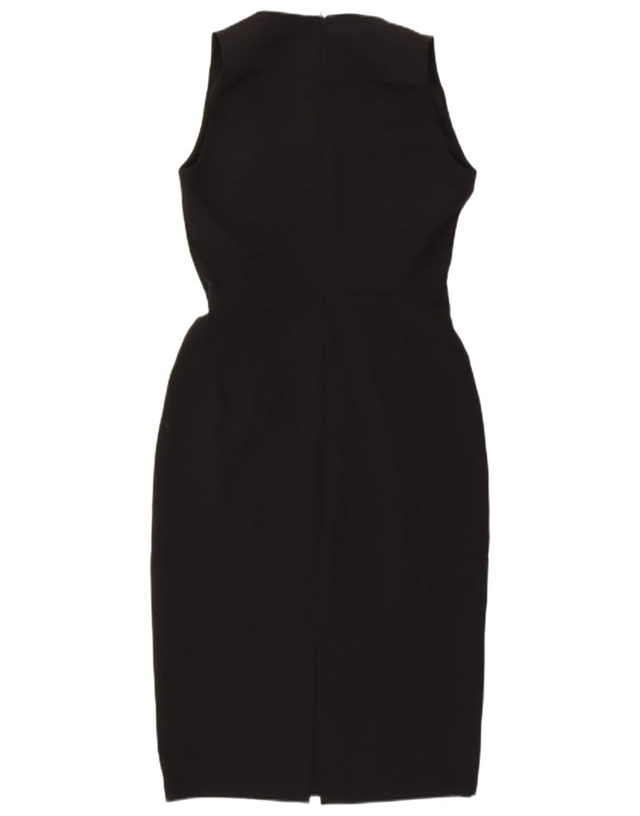 Zara Γυναικείο Αμάνικο Bodycon Φόρεμα UK 12 Medium Μαύρο Πολυεστέρας