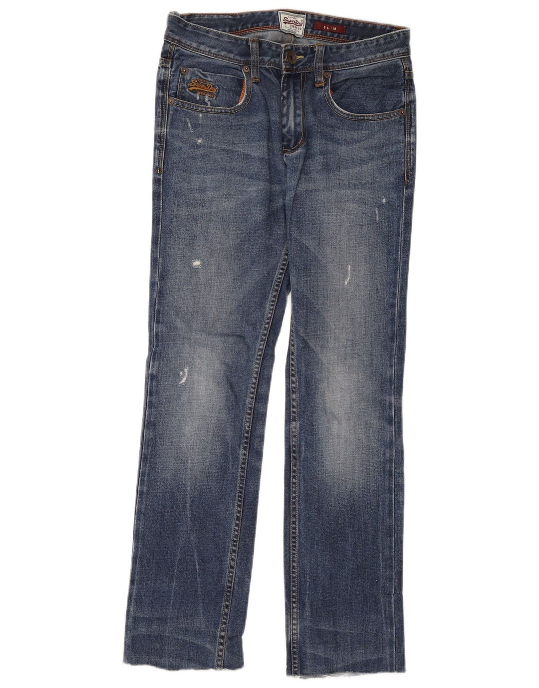 Superdry Γυναικεία Distressed Slim Jeans W28 L32 Blue Cotton