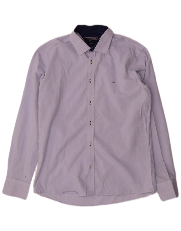 Ανδρικό πουκάμισο Tommy Hilfiger Slim Fit XL Μπλε βαμβακερό