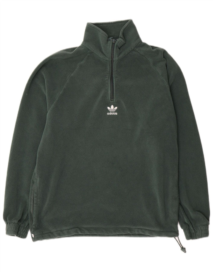 Adidas Ανδρικό φερμουάρ Fleece Jumper Μικρός Πράσινος Πολυεστέρας