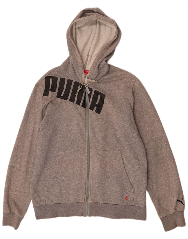 Ανδρικό πουλόβερ με κουκούλα με φερμουάρ Puma μεσαίο γκρι βαμβακερό