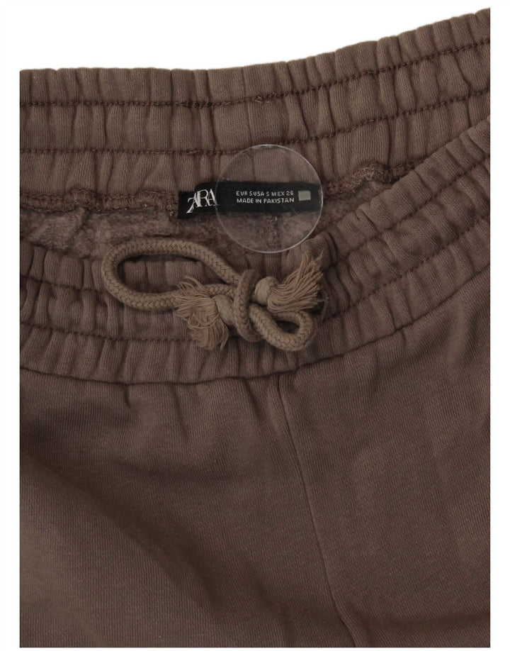 Zara Γυναικεία αθλητική φόρμα Παντελόνι Joggers UK 10 Small Brown Βαμβακερό