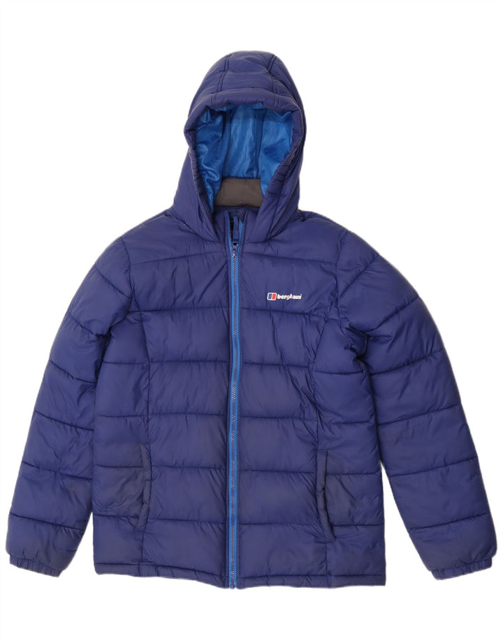 Μπουφάν Berghaus Boys με κουκούλα με επένδυση 14-15 ετών μπλε πολυαμίδιο