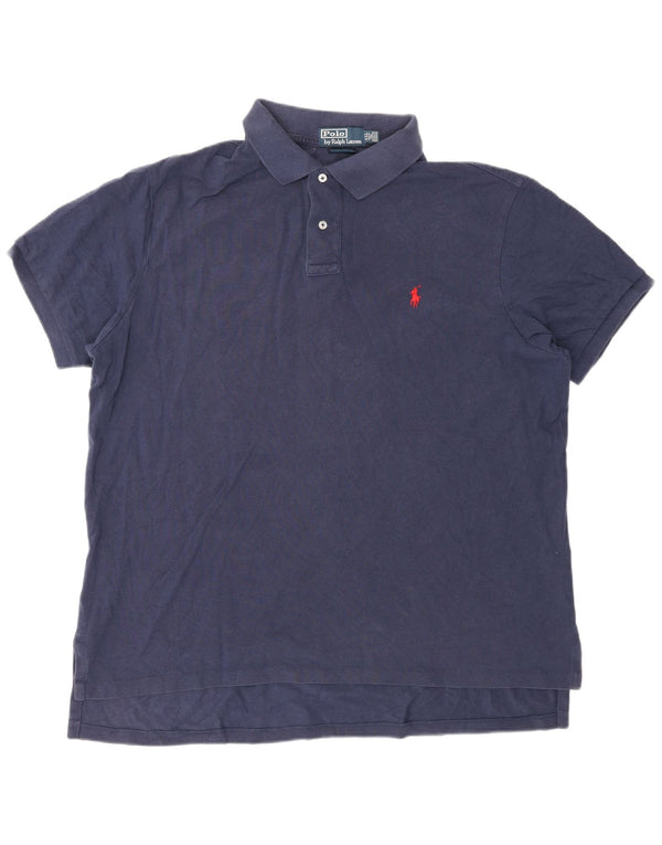 Polo Ralph Lauren Ανδρικό πουκάμισο Polo Προσαρμοσμένη Εφαρμογή 2XL Navy Blue βαμβακερό
