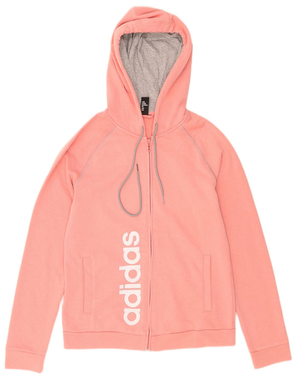 Γυναικείο πουλόβερ με κουκούλα με φερμουάρ Adidas UK 14 Medium Pink