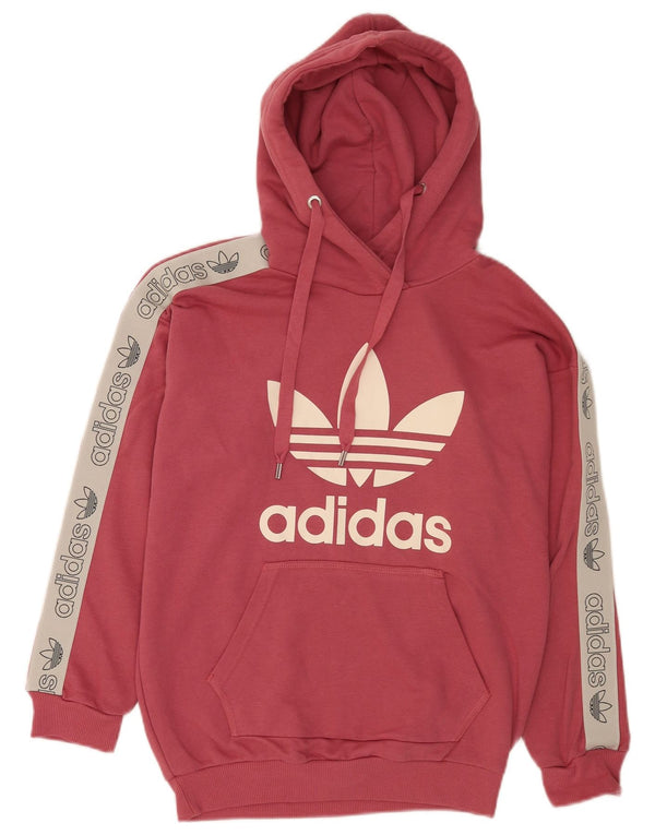 Γυναικείο Adidas Graphic Oversized Hoodie Jumper UK 8 XS Ροζ βαμβακερό