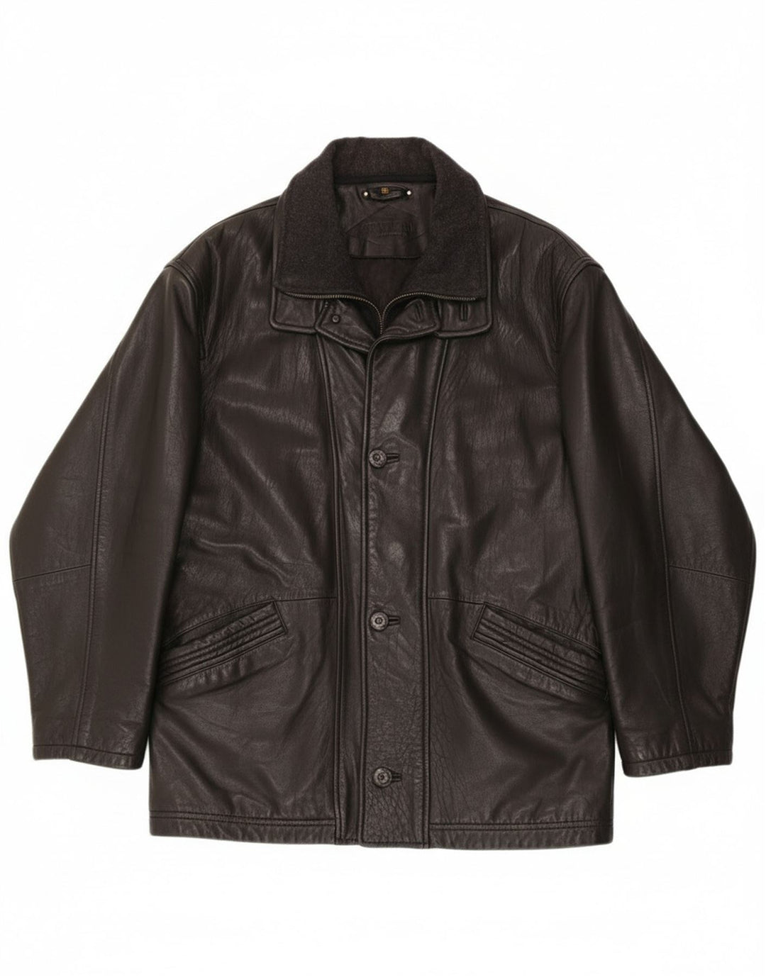 Trapper Ανδρικό Δερμάτινο Μπουφάν EU 52 XL Μαύρο Δερμάτινο