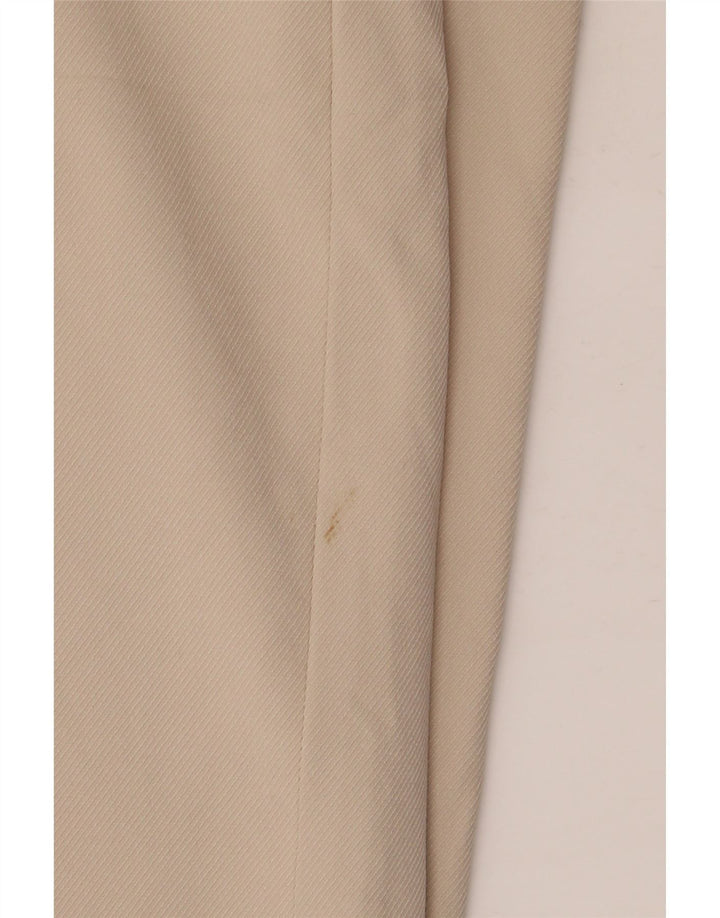 Zara γυναικείο παντελόνι με φαρδύ κοντό πόδι Medium W28 L26 Beige Polyester