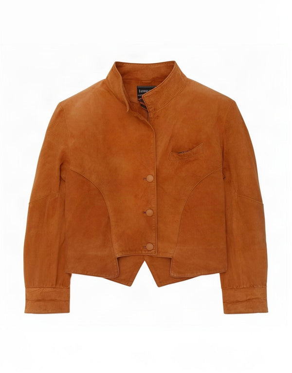 Vintage Γυναικείο Suede Jacket UK 14 Medium Beige Leather