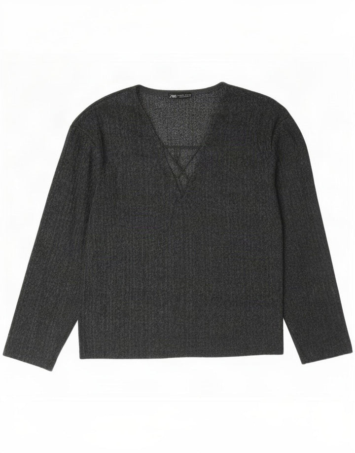 Zara Γυναικείο τοπ μακρυμάνικο UK 10 Small Grey