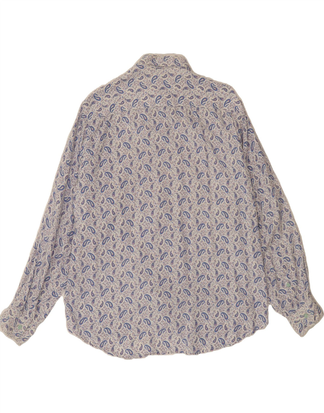 BENETTON Mens Shirt Medium White Paisley Vintage Benetton and Second-Hand Benetton from Messina Hembry 