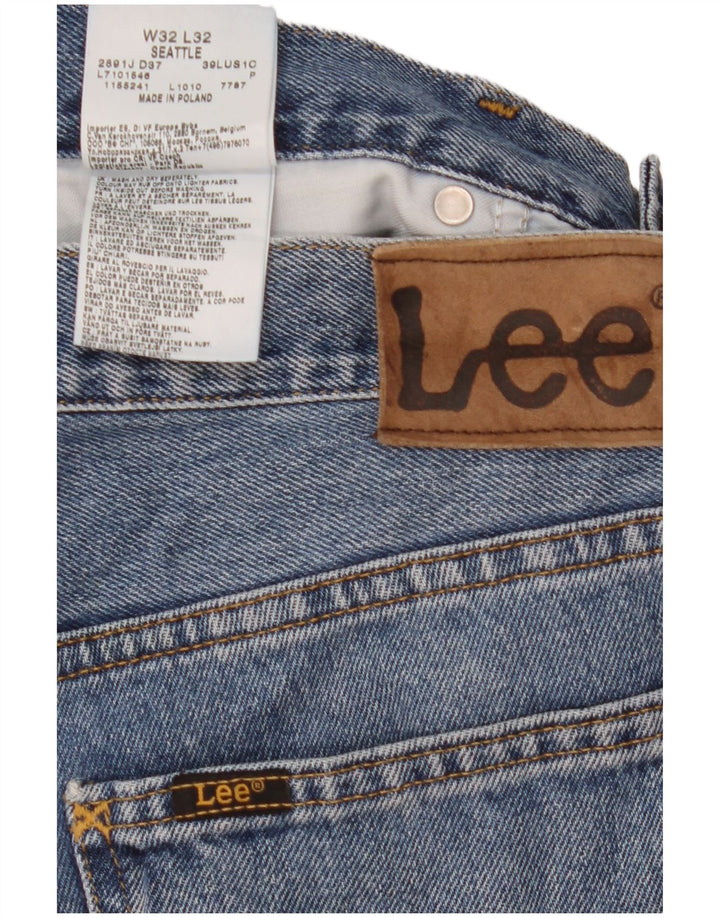 Lee Mens Seattle Straight Jeans W32 L32 Blue Cotton