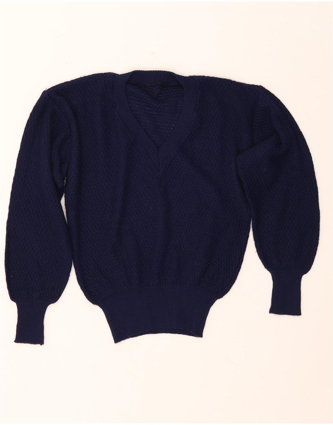 Γυναικείο πουλόβερ με λαιμόκοψη Vintage IT 46 Μεγάλο μπλε ακρυλικό