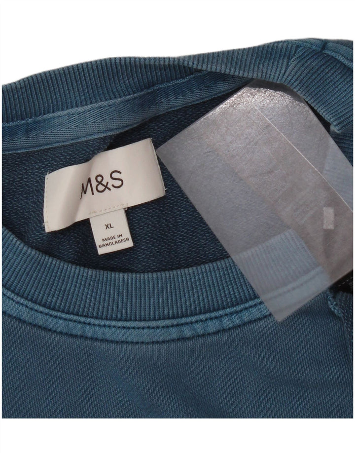 Ανδρική φούτερ Marks & Spencer Jumper XL Blue Cotton