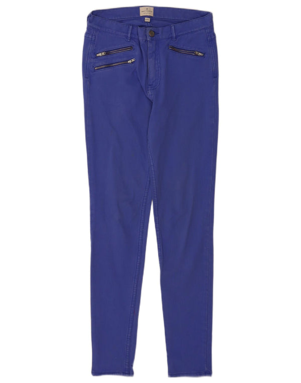 Γυναικείο Skinny Casual Παντελόνι γαλλικής σύνδεσης UK 10 Small W26 L29 Blue