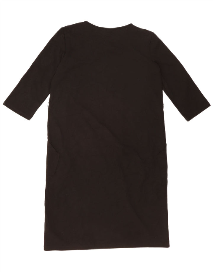 Γυναικείο φόρεμα ZARA 3/4 Sleeve Shift UK 14 Large Black Polyester