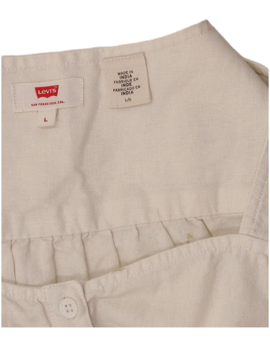 Levi's Γυναικείο πουκάμισο Crop Μπλούζα UK 14 Large White