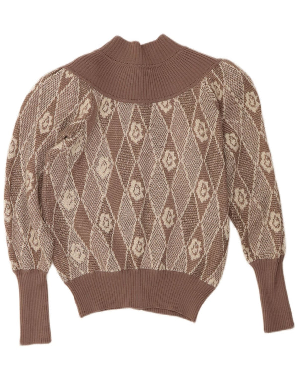 Carella Γυναικεία ζακέτα Crop UK 14 Medium Beige Argyle/Diamond Wool