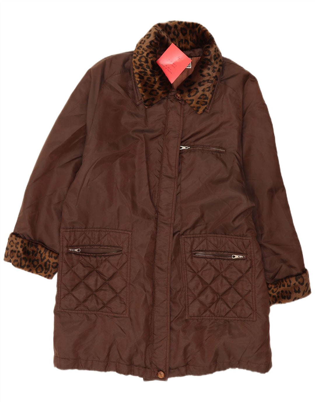 Luisa Spagnoli Γυναικείο Oversized Πανωφόρι UK 14 Medium Brown Animal Print