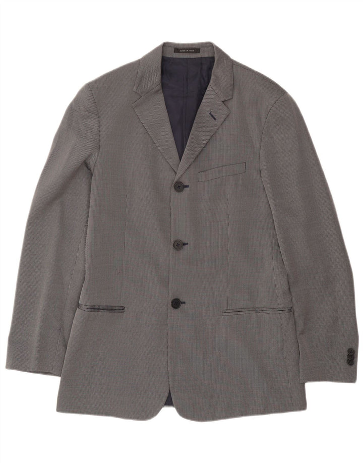 Emporio Armani Ανδρικό σακάκι με 3 κουμπιά σακάκι IT 48 Small Navy Blue Check Wool