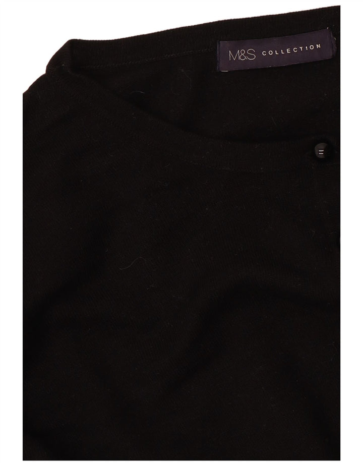 MARKS & SPENCER Γυναικείο πουλόβερ Crop Cardigan UK 14 Medium Black