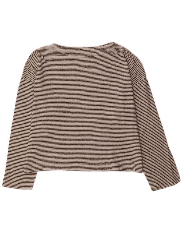 All Saints Γυναικείο Crop Μακρυμάνικο UK 14 Medium Off White Ριγέ