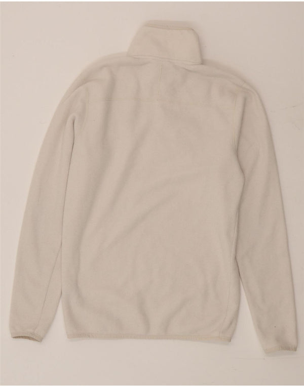 The North Face Mens Zip Neck Fleece Jumper Small Beige Polyester