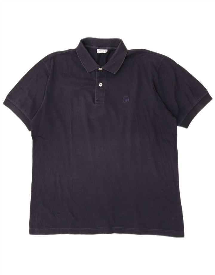Sergio Tacchini Ανδρικό Πόλο Μπλουζάκι μεγάλο Navy Blue από βαμβάκι