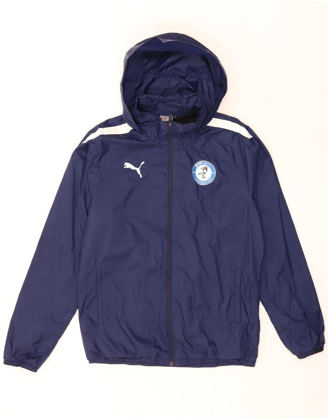 Puma Ανδρικό μπουφάν βροχής με κουκούλα UK 38 Medium Navy Blue Colorblock Nylon