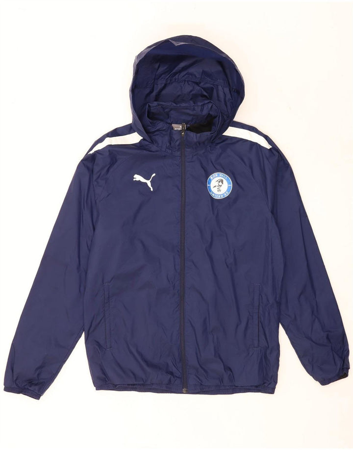 Puma Ανδρικό μπουφάν βροχής με κουκούλα UK 38 Medium Navy Blue Colorblock Nylon