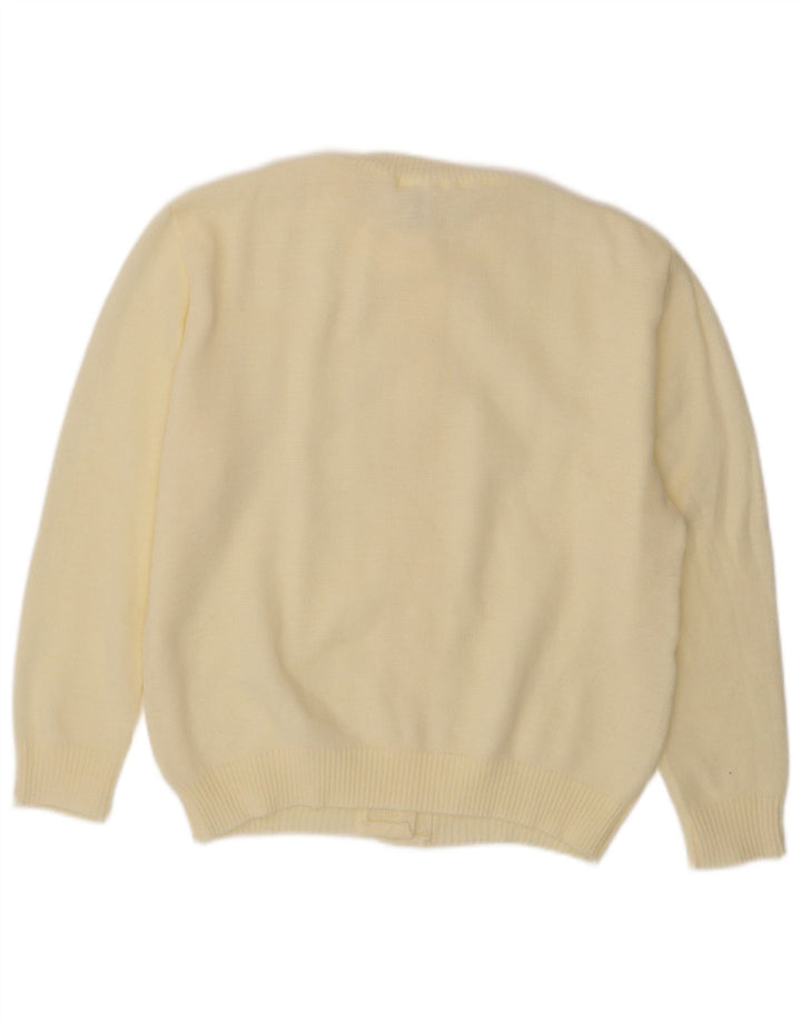 Γυναικείο πουλόβερ με ζακέτα VINTAGE IT 42 Ακρυλικό μεσαίο υπόλευκο