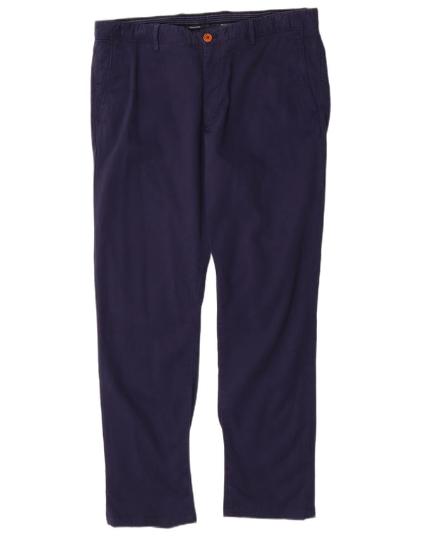 Massimo Dutti Ανδρικό παντελόνι Chino με λεπτή εφαρμογή EU 44 Large W34 L29 Navy Blue