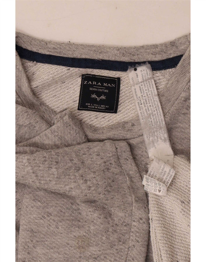 Ανδρικό φούτερ Zara Jumper Μεγάλο Γκρι Πολυεστέρας